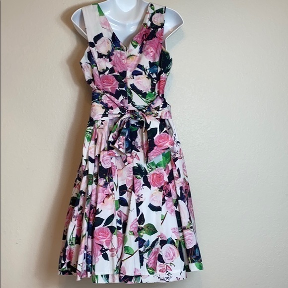 Betsey Johnson Fit & Flare Flowered Dress - Picture 3 of 8